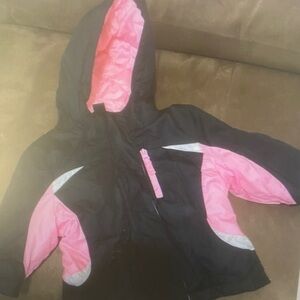 Kids Black and Pink Hooded Jacket